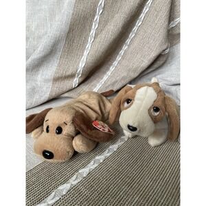 TY BEANIE BABY DOGS WITH TAGS "Tracker" And "Bones"